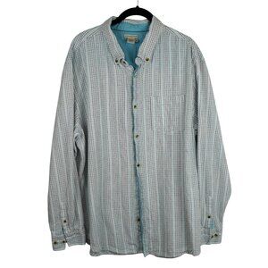 Carbon2Cobalt Blue Striped Button-Up Shirt XL Lightweight Cotton Casual Style‎
